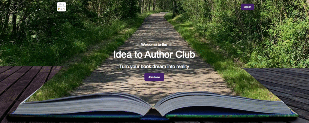 landing page screenshot